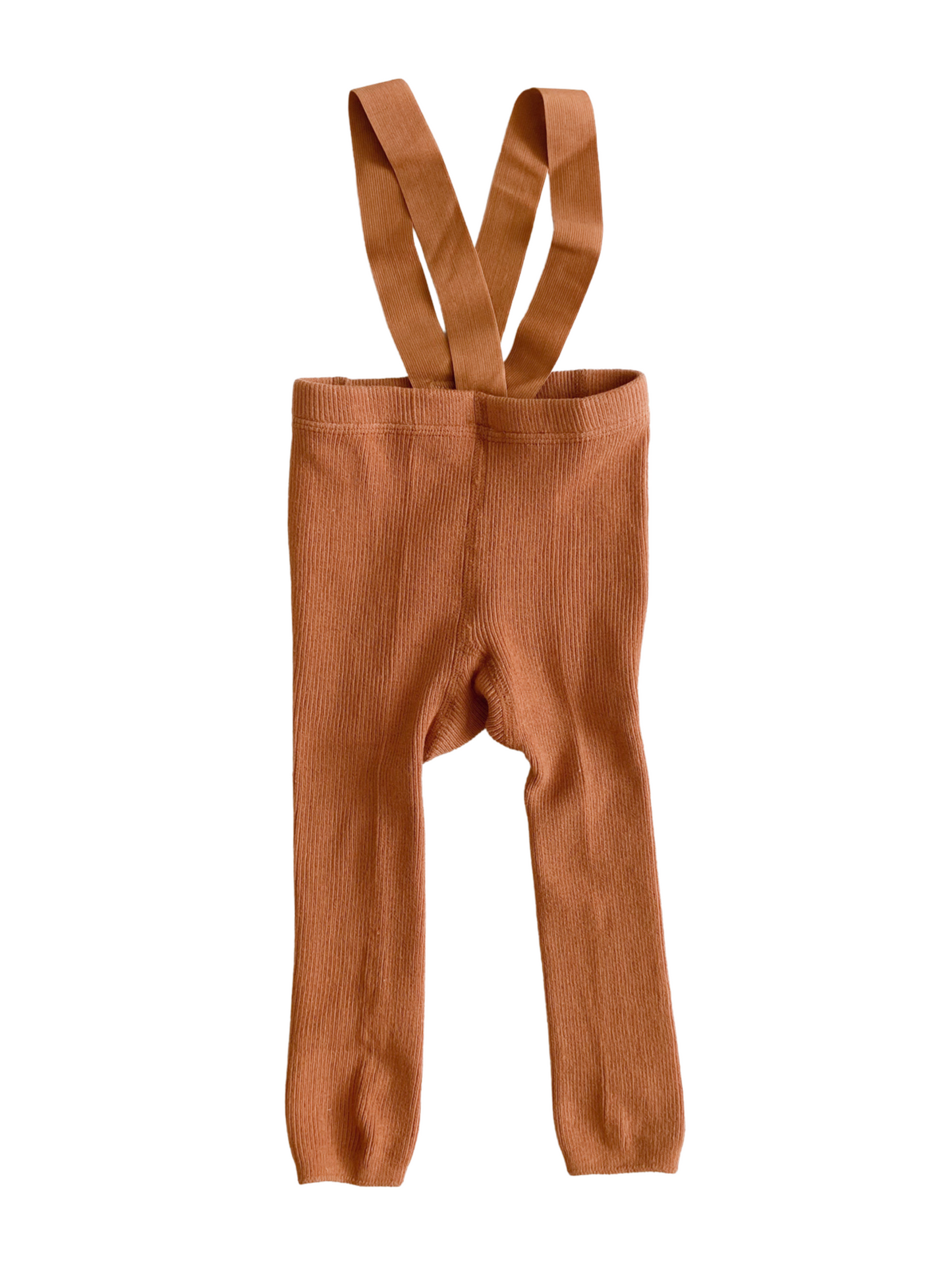 Baby Suspender Footless tights in color Terracotta