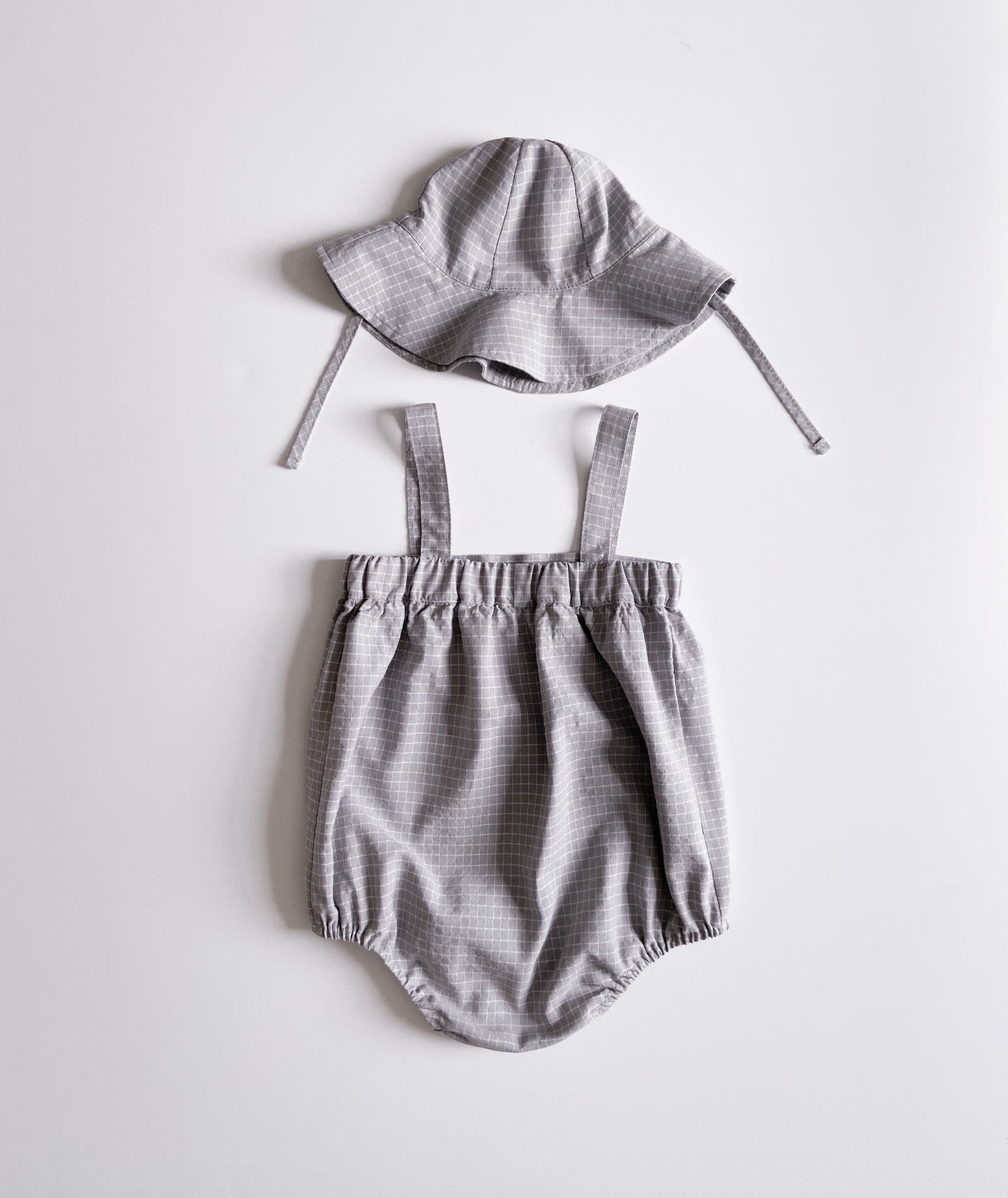 Plaid Baby Romper with a Hat