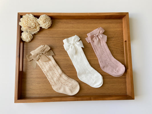 Knee High Lace Socks with a Bow